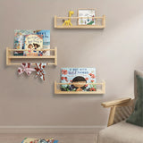 Estantes flotantes para pared, 3 repisas de madera natural, decoración para habitación, cuarto, cocina o guardería, soporte de almacenamiento montado en la pared