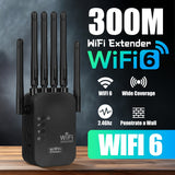 Amplificador de señal WiFi OEKE- con 6 antenas | Extensor de red de larga distancia | Soporta puerto Ethernet | Adaptador de red doméstica de superancha