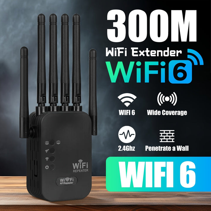 Amplificador de señal WiFi OEKE- con 6 antenas | Extensor de red de larga distancia | Soporta puerto Ethernet | Adaptador de red doméstica de superancha