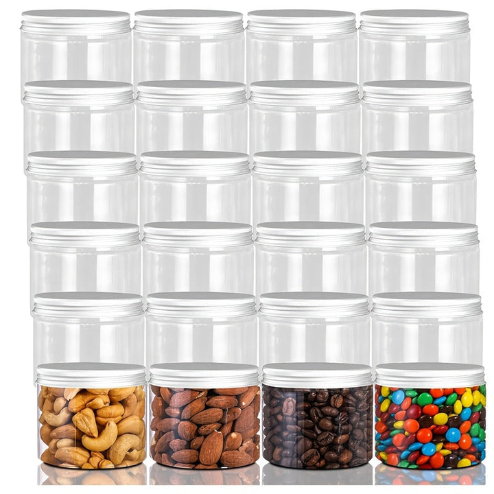 Paquete de 20 Contenedores Pequeños de Plástico con Tapas, 4 Onzas (aproximadamente 110g), Recipiente para Almacenamiento de Alimentos de Boca Ancha, Contenedores Vacíos Rellenables para Frutas Secas, Nueces, Miel y Condimentos
