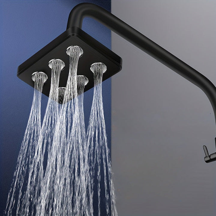 Cabeza de ducha de lluvia de lujo de gran flujo - Montaje en pared, alta presión, no necesita energía, diseño clásico cuadrado con varias opciones de aspersión para una experiencia de baño cómoda, accesorios de ducha | Accesorios de ducha modernos | Acab