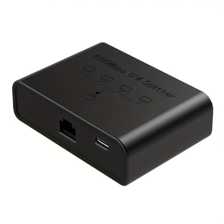 Divisor de cable Ethernet 1 a 4 1000 Mbps, Divisor de cable de Internet Dockteck 2,54 pulgadas 4 salidas Alta velocidad de red Gigabit para LAN Puerto RJ45 Router Switch Trabaja con cable Cat5/5e/6/7/8