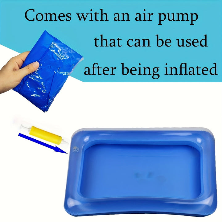 Baño de pies inflable cuadrado, recipiente de pies portátil, baño de pies para entrada de piscina, kit de limpieza de piscina y pedicura