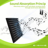 50pcs Paneles de Espuma Acústica en Forma de Cuña para Estudios de Grabación - 1"x12"x12" Esponja de Tratamiento de Absorción de Sonido a Prueba de Fuego