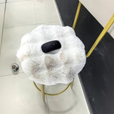 Alfombra Pequeña de Peluche Francesa, Suave y Cómoda para Invierno con Decoración Navideña Adecuada para Tapetes de Silla y Más
