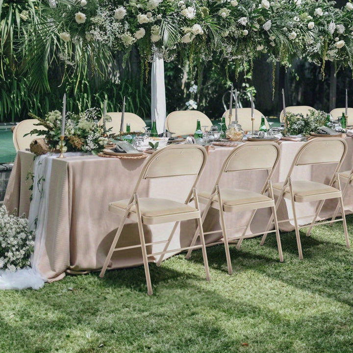 Asiento Plegable de Cuero PU Grueso - Ligero 3.67 KG, Diseño Multifuncional para Hogar, Oficina y Bodas - Asiento Duradero y Elegante, Adecuado para Todas las Estaciones