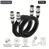 2 Piezas de Cable XLR Profesional KAILYNIA 3 Pines, Macho a Hembra, Cables Blindados para Estudio, Micrófono a Mezclador, Podcasting y Altavoces Activos - Varios Longitudes Disponibles