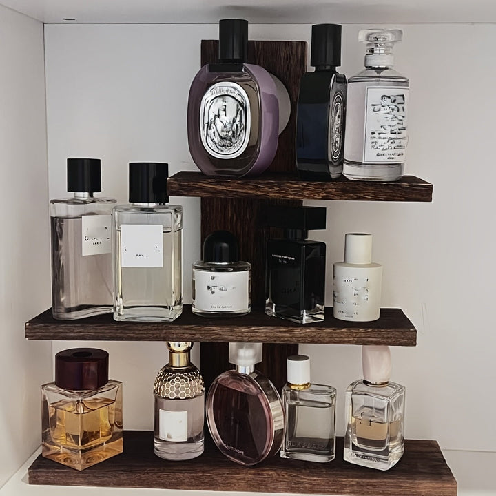 Estante de especias de cocina de madera dura estilo vintage con almacenamiento abierto - Ideal para exhibir juegos de té, tazas y persianas - Montaje en suelo, no necesita electricidad, perfecto para organizar cosméticos y perfumes, exhibición de juegos