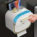 Caja De Almacenamiento De Papel Higiénico Para Baño, Soporte De Papel Higiénico, Contenedor De Papel Higiénico Montado En La Pared, Estante De Almacenamiento De Papel Higiénico Impermeable, Accesorios De Baño