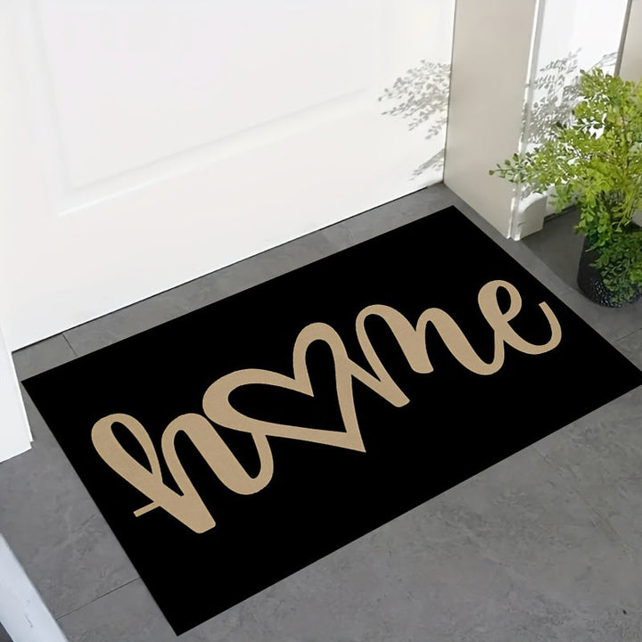 1 alfombra de entrada con forma de corazón, lavable, para puerta principal, baño, sala, lavandería, decoración del hogar, decoración de primavera