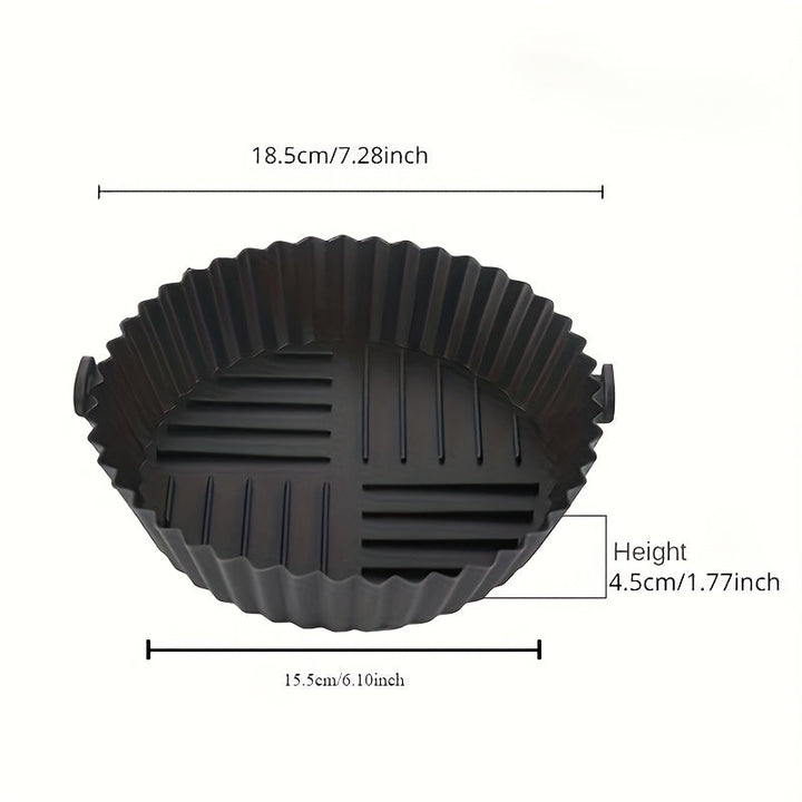 1 pieza de funda de silicona reutilizable para freidor de aire - No inflamable, fácil de limpiar, perfecta para pollo, papas fritas y más, compatible con hornos y microondas, esencial para la cocina para hornear y cocinar, accesorios para freidor de aire