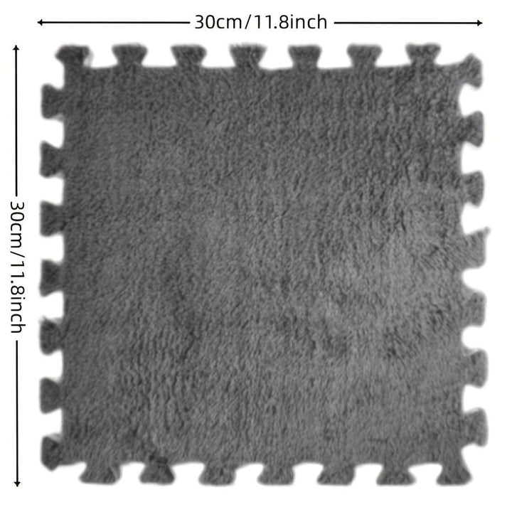 20 unidades, Alfombra de habitación y sala de estar de cobertura completa, Alfombra de lado de la cama, Alfombra de suelo interbloqueable cálida, lavable en máquina, suave y antideslizante, 11.8x11.8 pulgadas, material de poliéster y EVA, uso interior