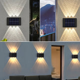 Pack de 3/4/6 Lámpara Solar LED para Pared Exterior, Luz Hacia Arriba y Abajo, Iluminación Solar IP44, Ideal para Cercas de Jardín