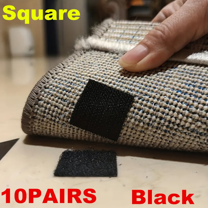 10/20/40 Pares de Cinta Adhesiva Antirizado de Doble Cara para Alfombras - Antideslizante, Lavable, Almohadillas para Alfombras en Blanco y Azul, Ideal para Fijar Alfombras en Diversas Superficies, Esenciales para la Decoración del Hogar