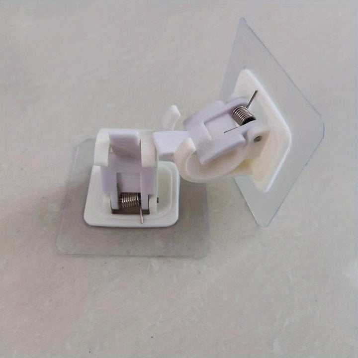 Clip de Fijación para Barra de Cortina sin Taladrar para Cortinas de Ventana, Cortinas de Baño, Toallas, Cortinas de Puerta y Estantes de Almacenamiento, Ganchos de Utilidad