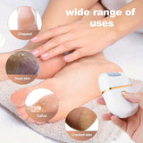 Fila de pies eléctrica, eliminador de pies eléctrico, herramienta de cuidado de pies recargable, 2 velocidades, kit de 3 cabezas de reemplazo, adecuado para pies secos, duraderos, quebrados, claros, beige.