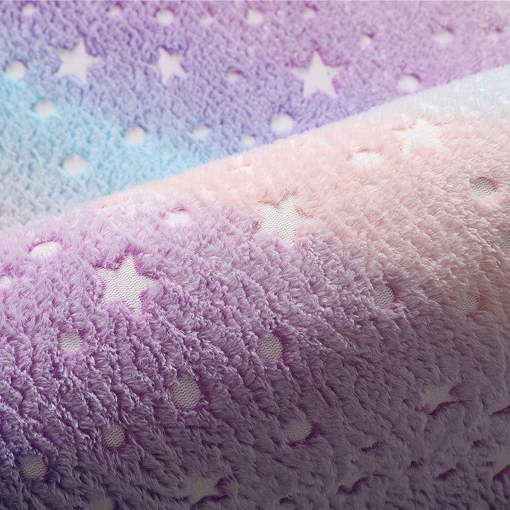 Suave Alfombra con Brillo Nocturno, Alfombra Rectangular Suave y Acogedora con Brillo Nocturno, Lavable a Mano y Perfecta para Dormitorio o Espacio Interior