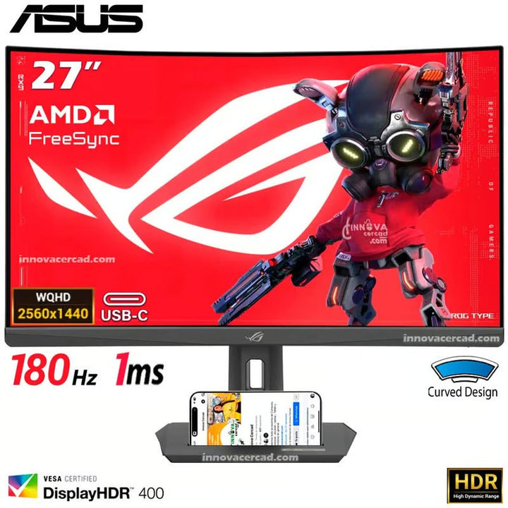 Monitor Asus ROG STRIX XG27WCS Curvo / 27" / 2K 1440 P