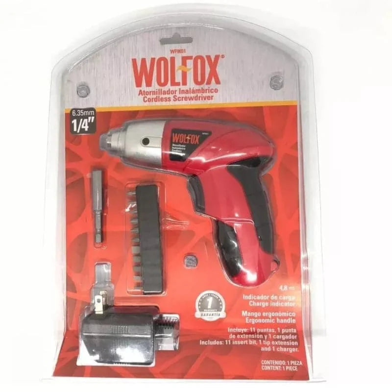 Atornillador inalámbrico 4.8v marca Wolfox