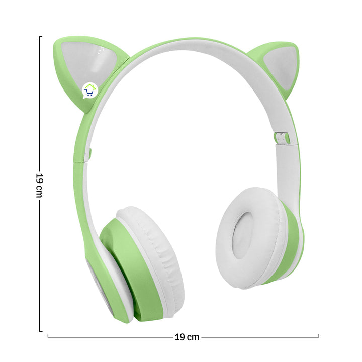 Audífonos Inalámbricos Orejas Gato Diadema LED Bluetooth VZV23M