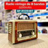 Radio Parlante Recargable Vintage AM/FM/SW Beck Play BP-RV094BT