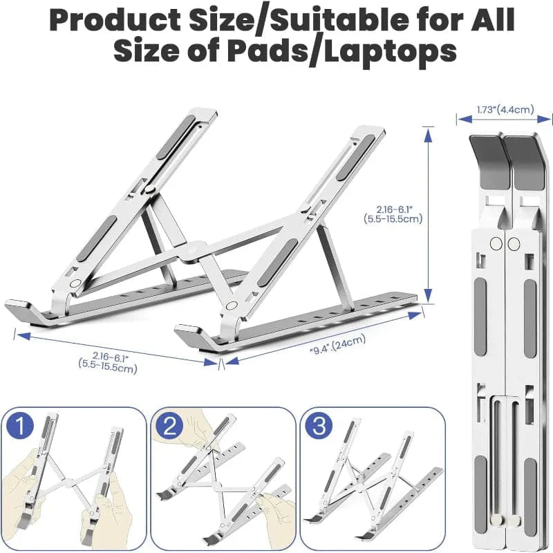 Base de soporte metálica plegable para laptop