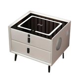 Mesa De Noche Inteligente Con Cargador Y Bocina Dos Cajones 4045