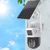 Cámara De Seguridad Exterior Doble Lente Wifi Con Panel Solar YW09