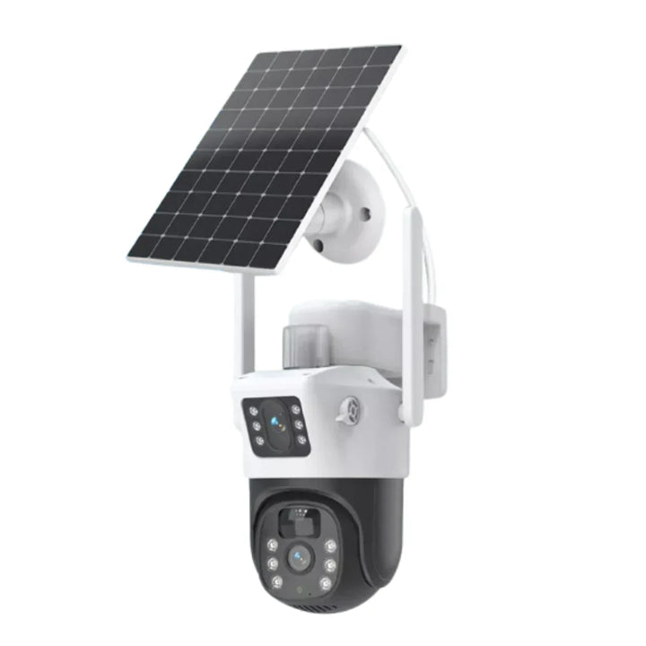 Cámara De Seguridad Exterior Doble Lente Wifi Con Panel Solar YW09