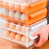 Canasta porta huevos organizador con tapa de 2 niveles