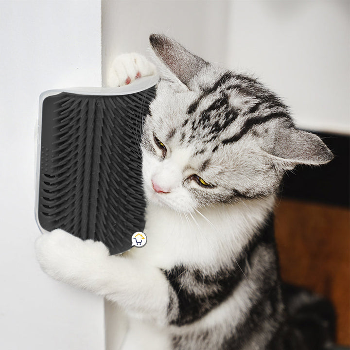 Cepillo Masajeador Esquina Gatos + Hierbas Nutritivas Pelaje 0162