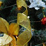 Cinta de Malla Navideña Metalizada x3 Rollos 9 m Dorado 6246D