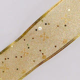 Cinta de Malla Navideña Metalizada x3 Rollos 9 m Dorado 6246D