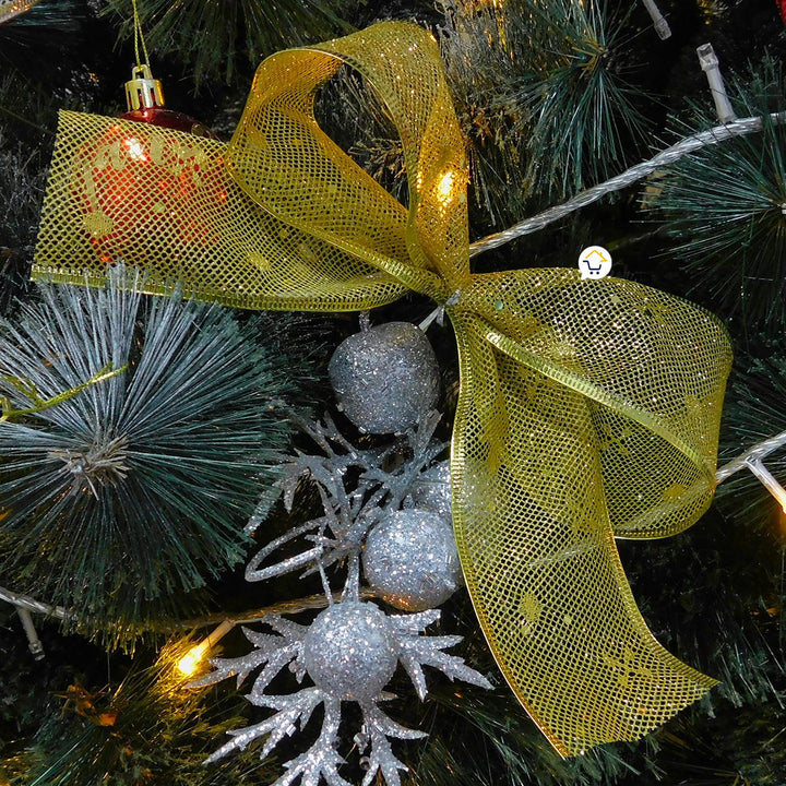 Cinta de Malla Navideña Metalizada x3 Rollos 9 m Dorado 6246D
