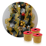 Cinta de Malla Navideña Metalizada x3 Rollos 9 m Dorado 6246D