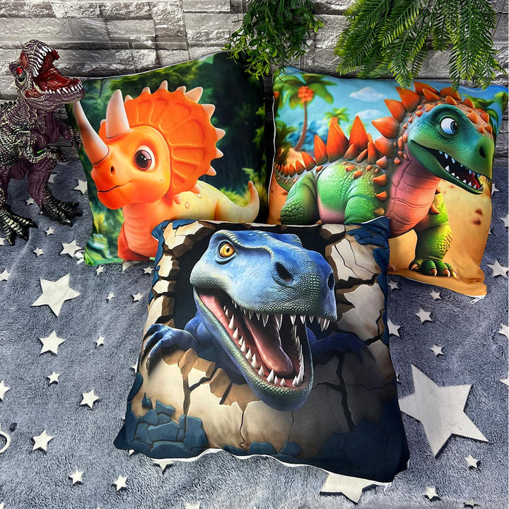 Cojines De Dinosaurios x3 Almohada Infantil FDN01