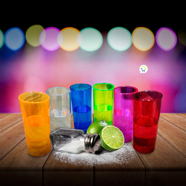 Copas Tequileras x6 Shots Colores Neón Reutilizables 20NZ
