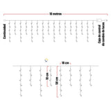 Cortina LED Intercalada 10 Metros 360 LED Decoración Navidad Fucsia LED360L