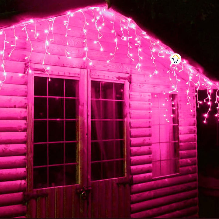 Cortina LED Intercalada 10 Metros 360 LED Decoración Navidad Fucsia LED360L