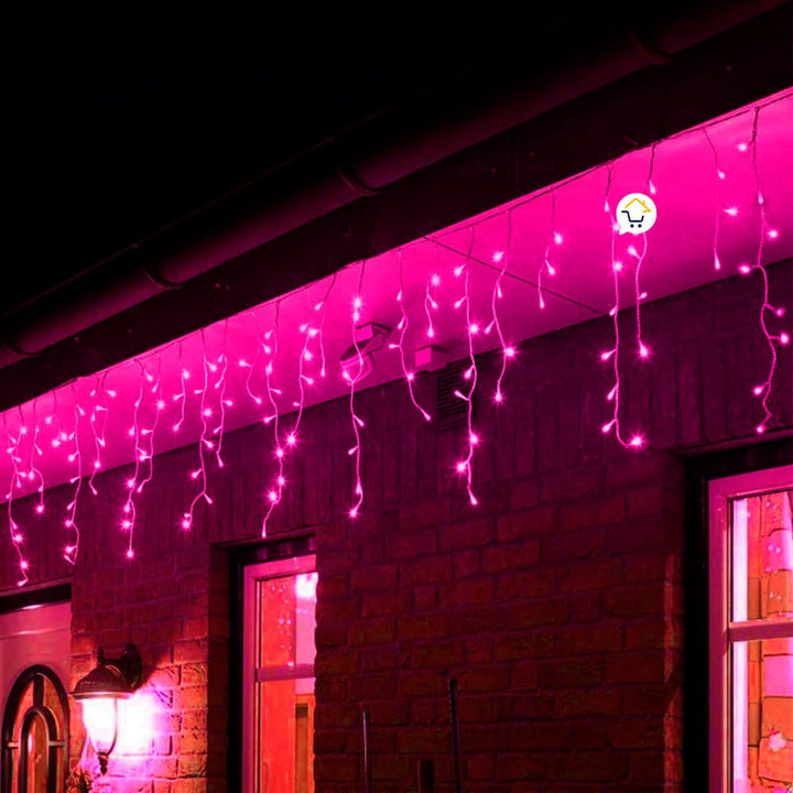 Cortina LED Intercalada 10 Metros 360 LED Decoración Navidad Fucsia LED360L