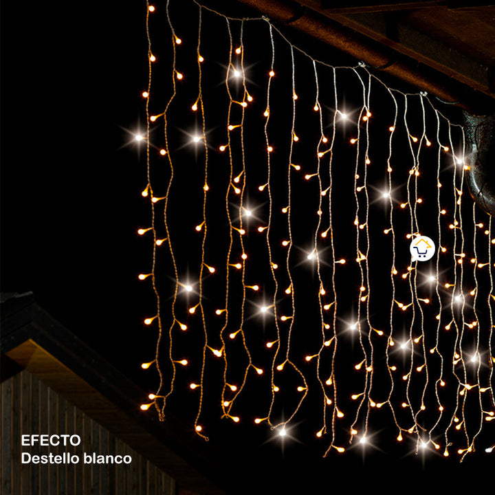 Cortina Led Destellos Luces Navidad 6x1 M 240 Led 1330b