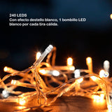Cortina Led Destellos Luces Navidad 6x1 M 240 Led 1330b