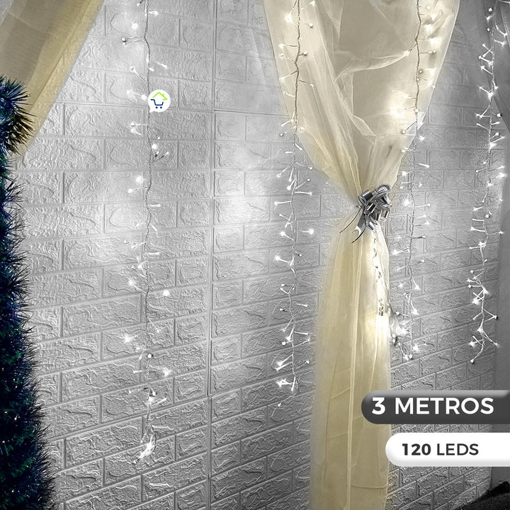 Cortina Luz LED 3.70 x 1.90 M Extensión 800 LED Navidad 2050