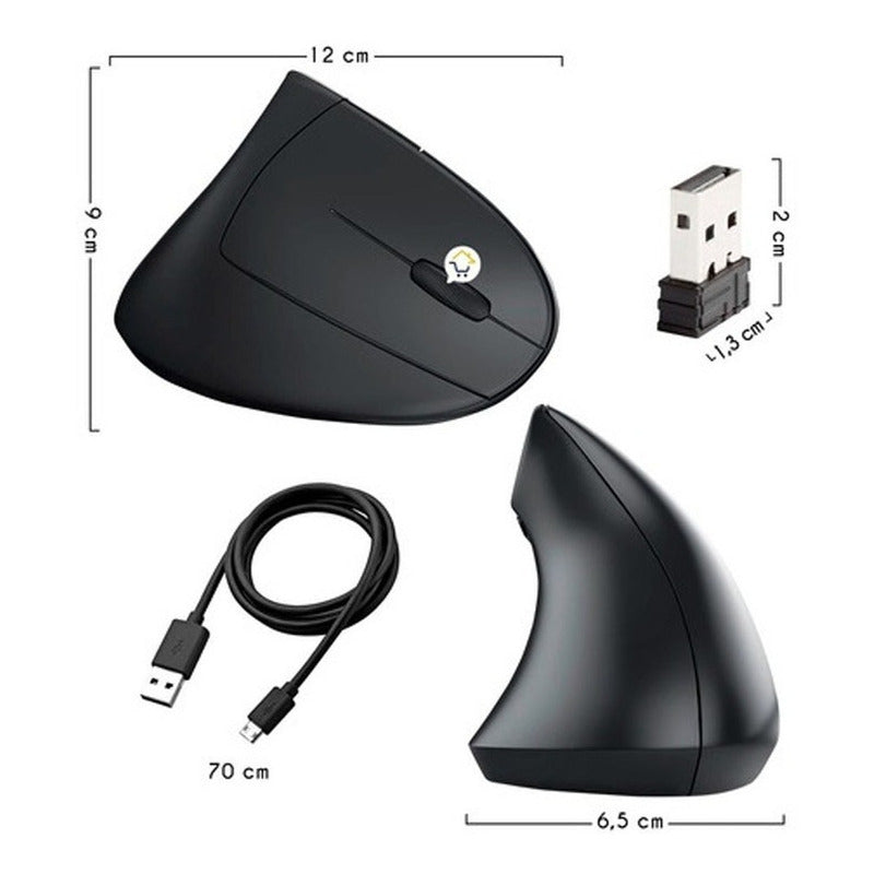 Mouse Vertical Ergonómico Inalámbrico 5 Botones