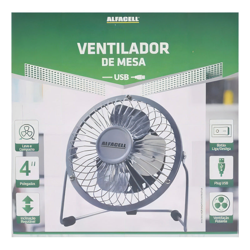 Ventilador De Mesa  Alfacell Mini Ls-904 Con 4 Palas, 15cm De Diámetro 110v