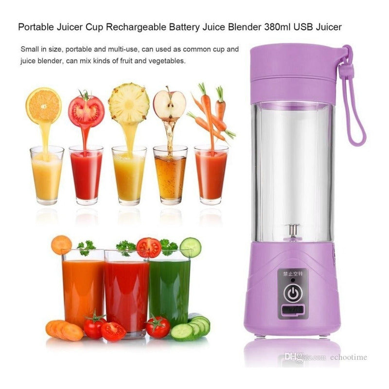 Licuadora Jugos Portatil Batidos 380ml Usb Exprimidor