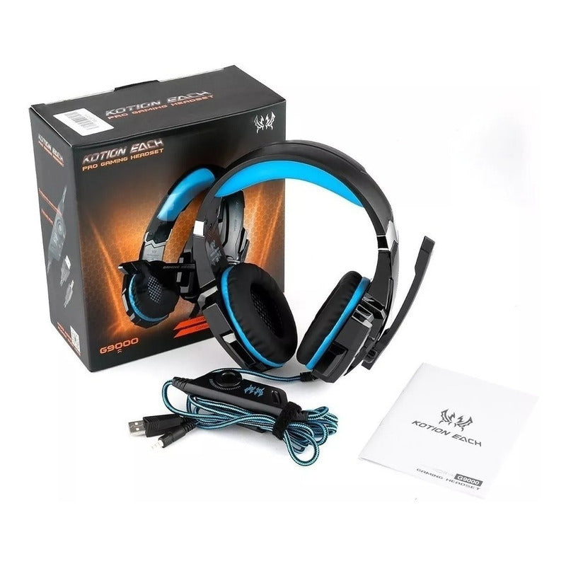 Audífonos Gamer Kotion Each G9000 Black Y Blue