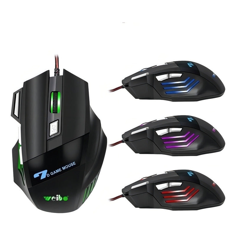 Mouse Gamer De Juego Weibo  X7 3200 Dpi Negro