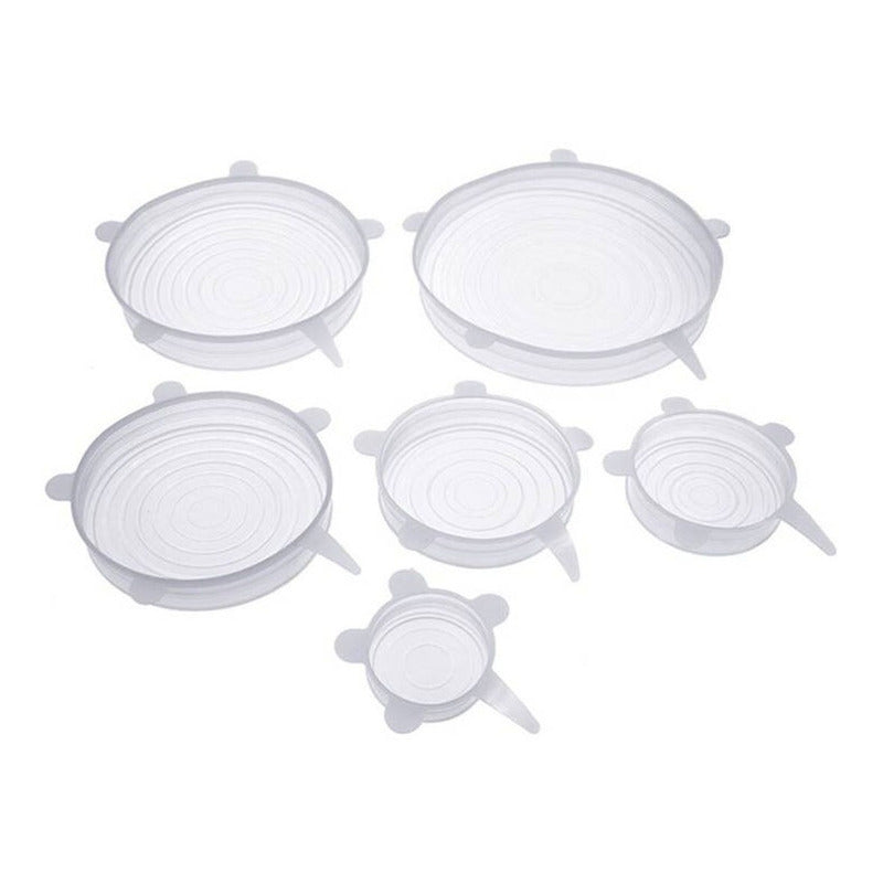 Tapas De Silicona Multiusos Para Recipientes Set De 6 Piezas