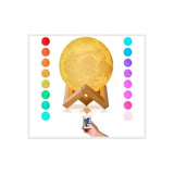 Lámpara Luna Con Control Luz Led Colores Recargable Con Base